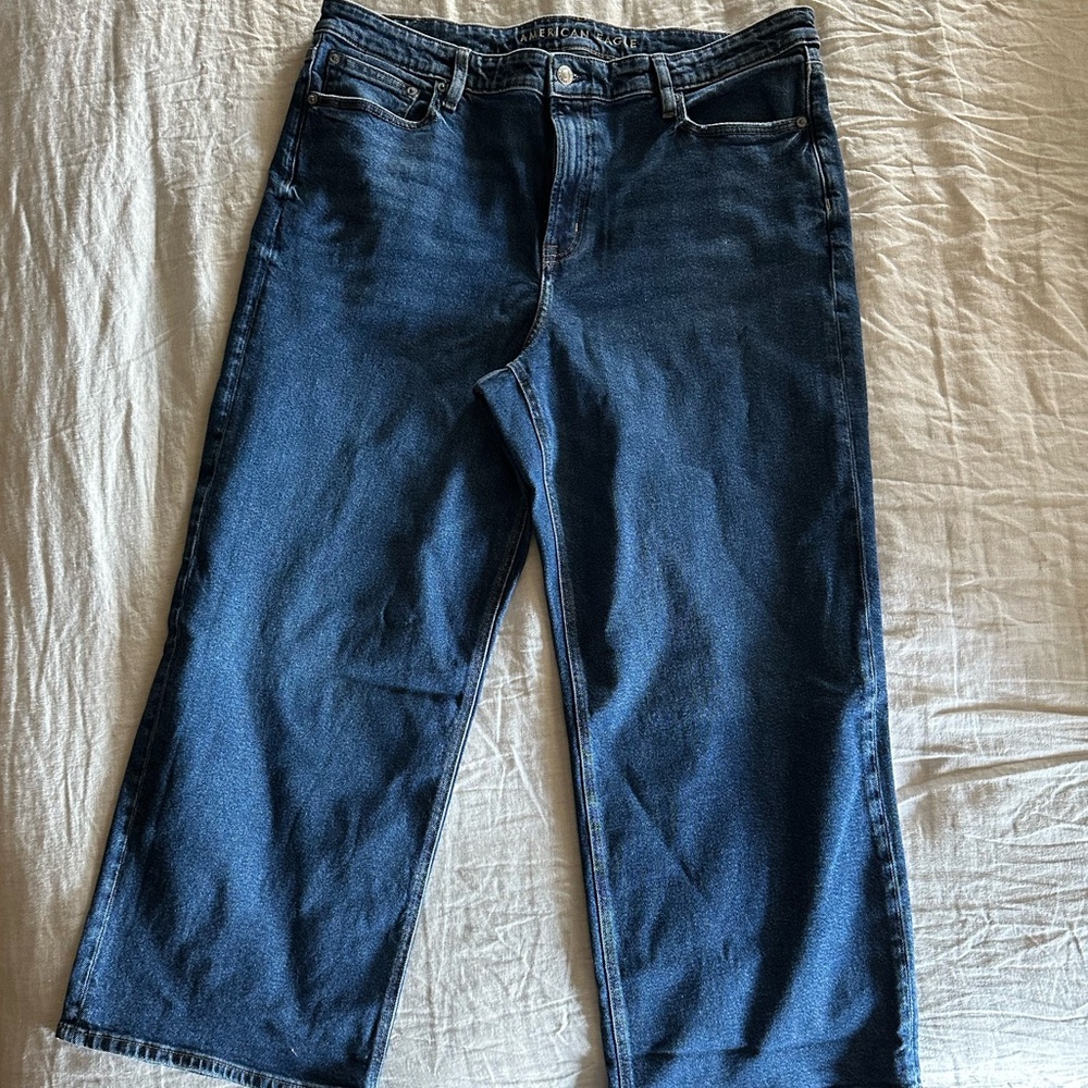 American Eagle 16 Short Stovepipe Jeans Hi-Rise Stretch Zip-Fly